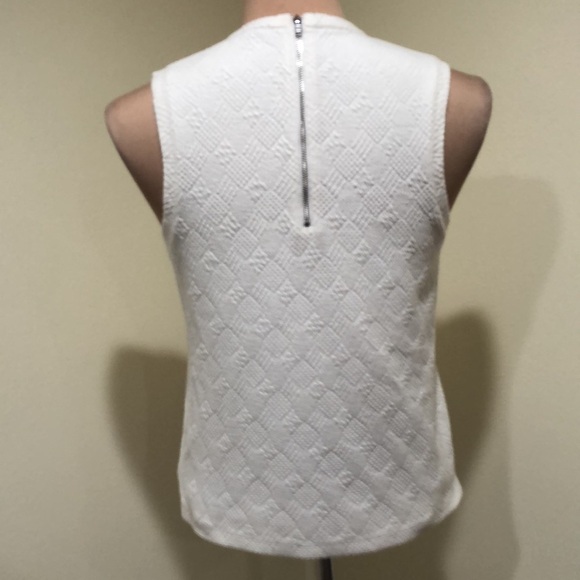 Anthropologie Postmark Textured Top Size XS Cream Geometric Diamond Pattern - Picture 5 of 8